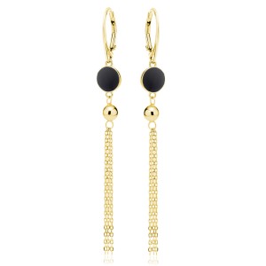 Cercei argint lungi placati cu aur galben cu lantisoare DiAmanti Z2037DG_B-DIA (Argint 925‰ 3,3 g.)